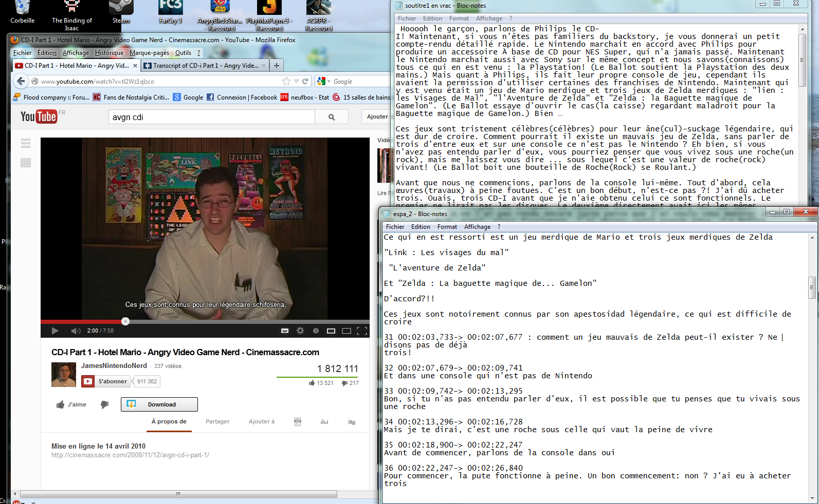 (Sous-titrage en "Closed Captions" sur Youtube) Ma méthode de sous titrage Tuto1-3abe5fe